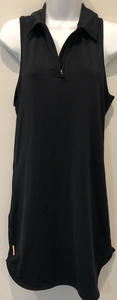 Lole Woman's Sleeveless Black Dress Athleisure Racerback Collar Zipper Sz Small